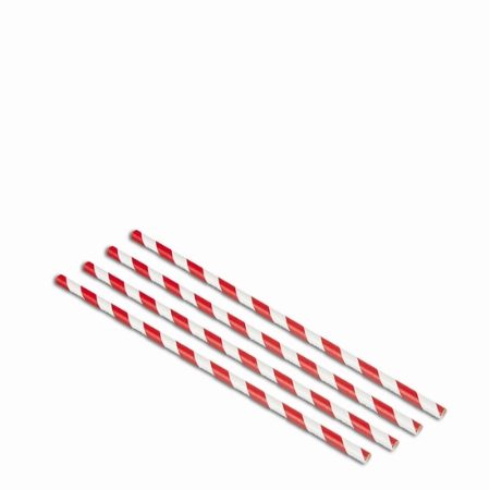 PAPER STRAW 8 inch RED STRIPE   1x250 (PACKET)