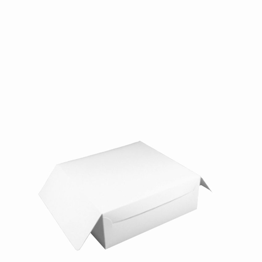 CAKE BOX HAND ERECT WHITE  8 x 8 x 3 inches 1x250