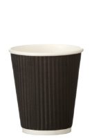 8oz BLACK TRIPLE WALL RIPPLE HOT CUP   1x500