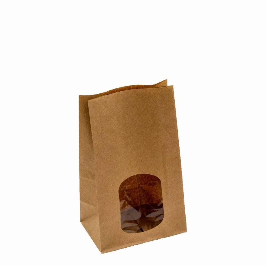 BAG BROWN KRAFT SOS COOKIE WITH WINDOW 6x10x10 inches 1x250