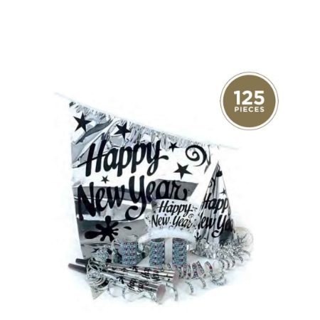 PARTY KIT - HAPPY NEW YEAR (silver)   1x125