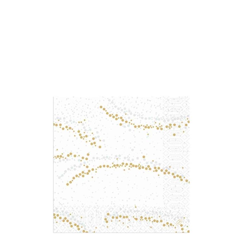 40cm 3ply GOLDEN STARDUST WHITE TISSUE NAPKIN   1x1000