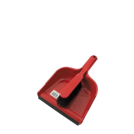 DUSTPAN AND BRUSH SET RED SINGLE