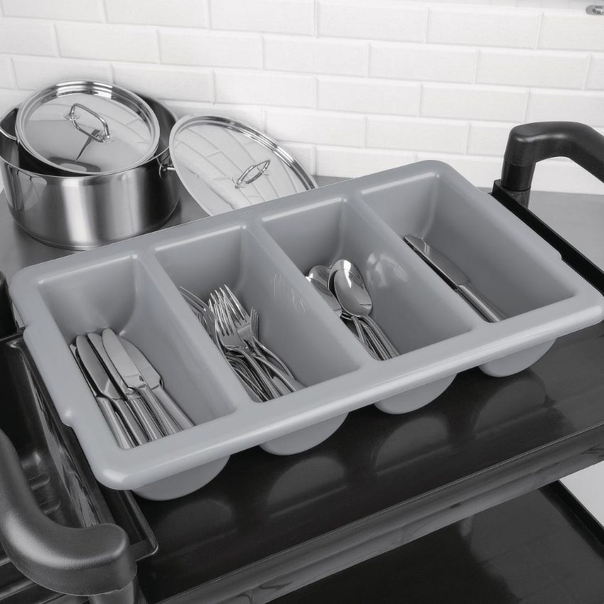 STACKABLE PLASTIC CUTLERY TRAY LARGE SINGLE