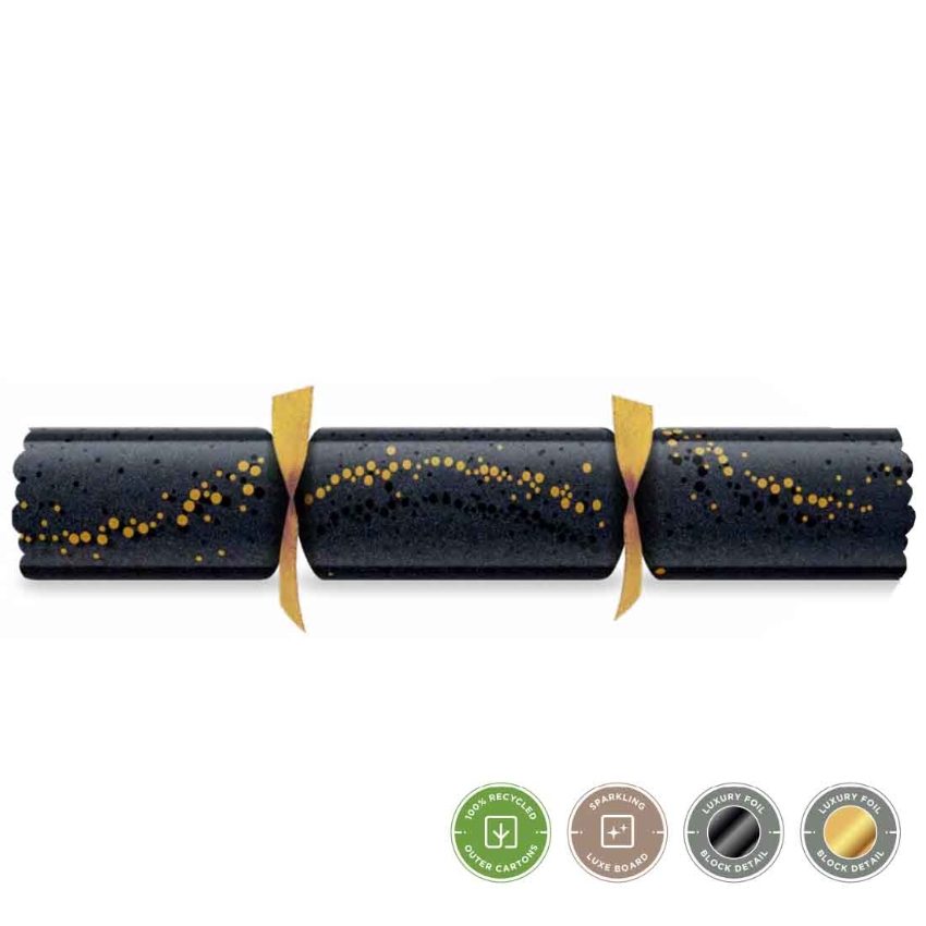 12inch GOLDEN STARDUST BLACK & GOLD CRACKER 1x50