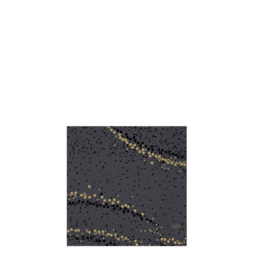 33cm 3ply GOLDEN STARDUST BLACK TISSUE NAPKIN   1x1000