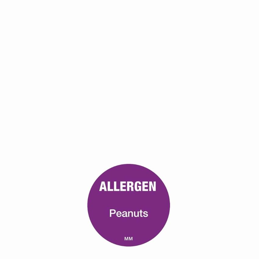 LABEL ALLERGEN PEANUTS 25mm CIRCLE REMOVABLE 1x1000
