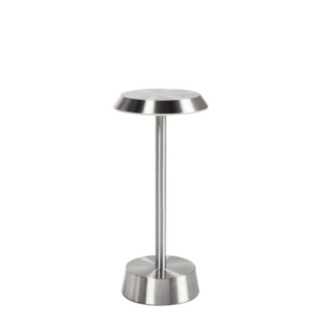 CORDLESS LED LAMP NOUR SILVER 12x26cm   1x6