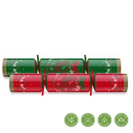 10inch TRADITIONAL XMAS RED & GREEN (mixed) CRACKER   1x100