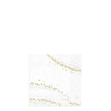 33cm 3ply GOLDEN STARDUST WHITE TISSUE NAPKIN   1x500