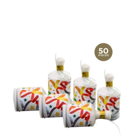 MULTICOLOURED PARTY POPPERS   1x50