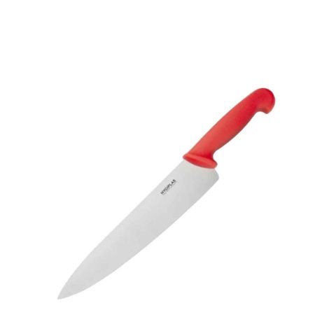 HYGIPLAS CHEFS KNIFE RED 25cm SINGLE