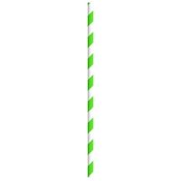 INDIVIDUALLY WRAPPED 8.3 inch GREEN STRIPED STRAWS 1x500