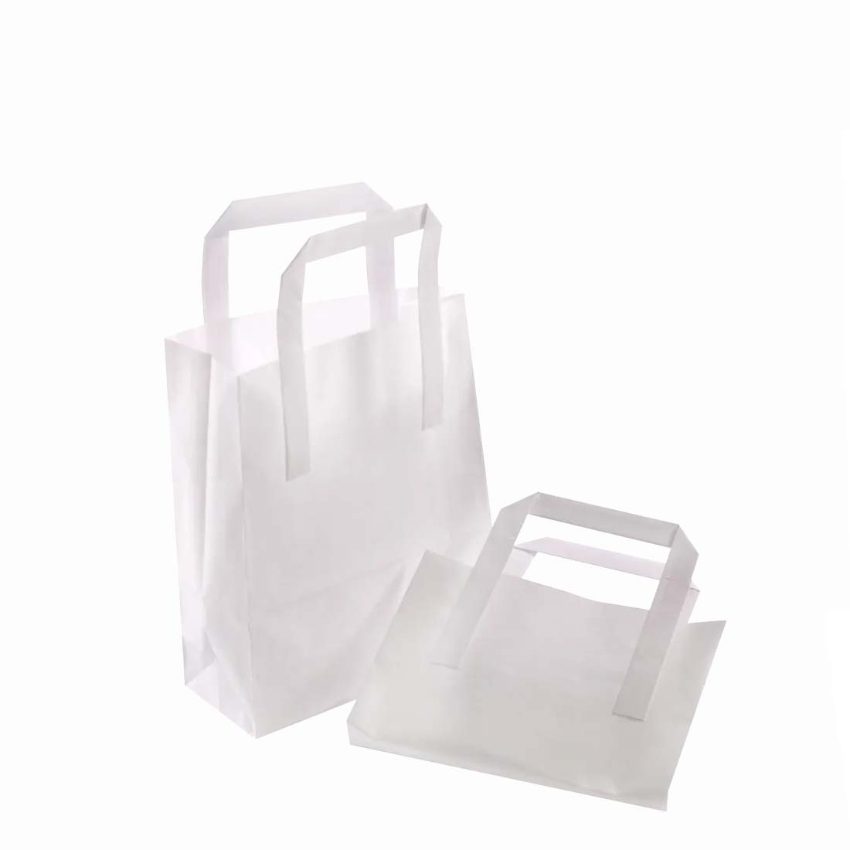 CARRIER BAG WHITE SOS SMALL  180x250x215mm 1x250