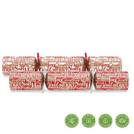 10inch SEASONAL SCRIPT RED & WHITE (mixed) CRACKER   1x100