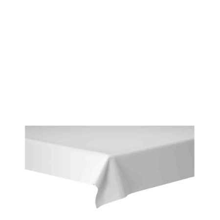 DUNISILK 118x120cm WHITE TABLECOVER   1x50