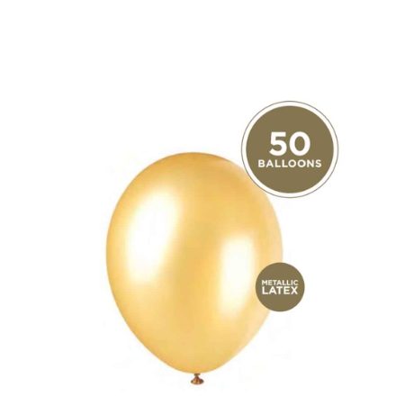 12inch GOLD METALLIC LATEX BALLOONS   1x50