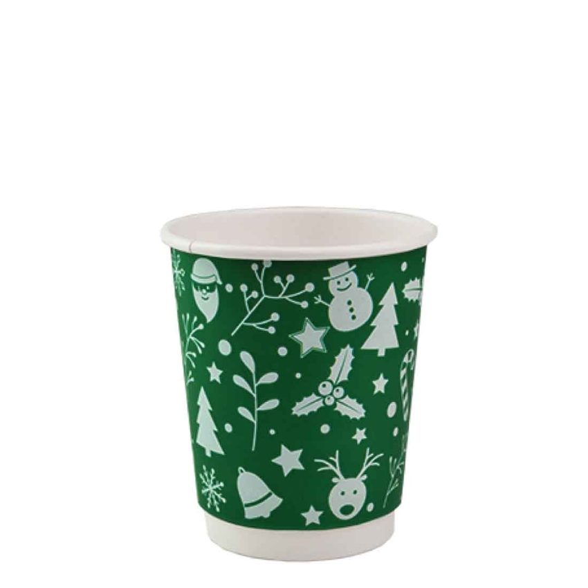 8oz HOLLY GREEN CHRISTMAS CUP 1x500