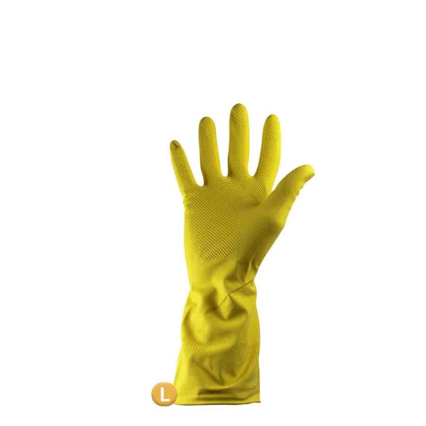 RUBBER GLOVE YELLOW (large)   1x12   (packet)