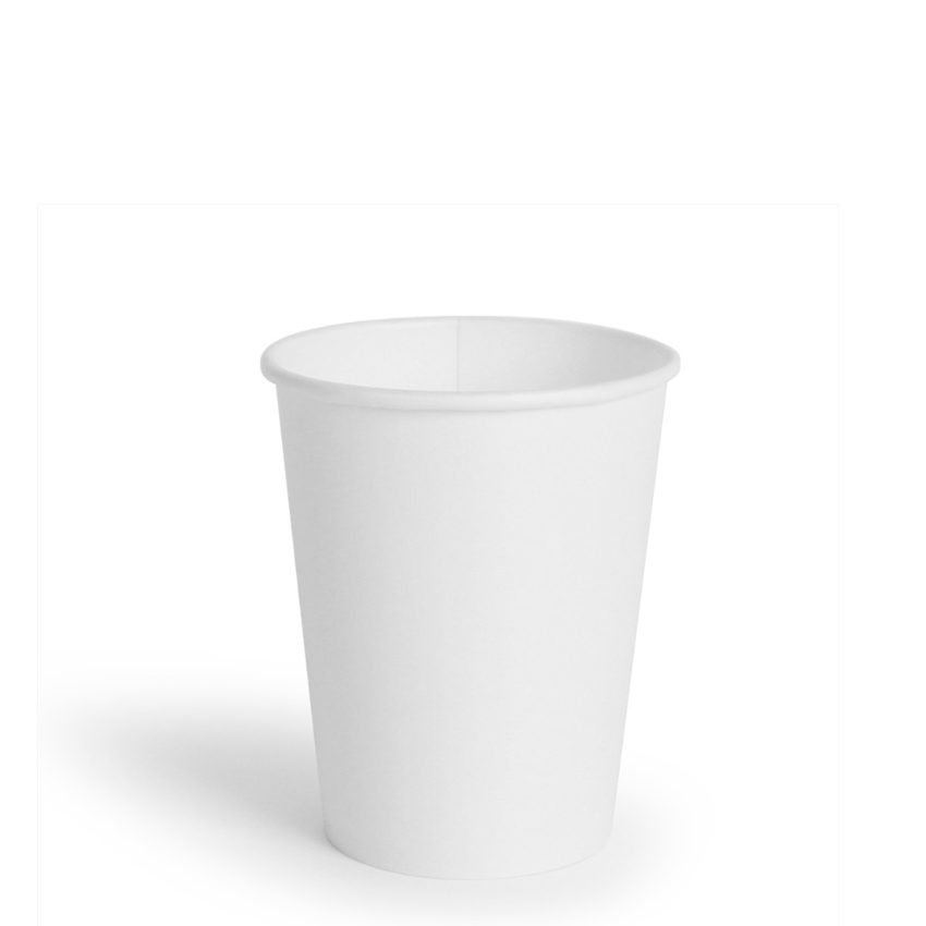 CUP HOT PAPER WHITE 9oz SINGLE WALL 80mm 1x1000